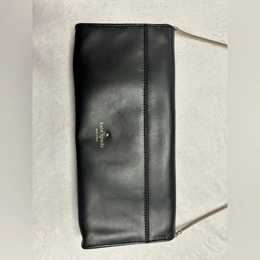 Kate Spade Wise Owl Leather & Metallic Clutch Convertible Shoulder Purse Bag - Picture 4 of 10